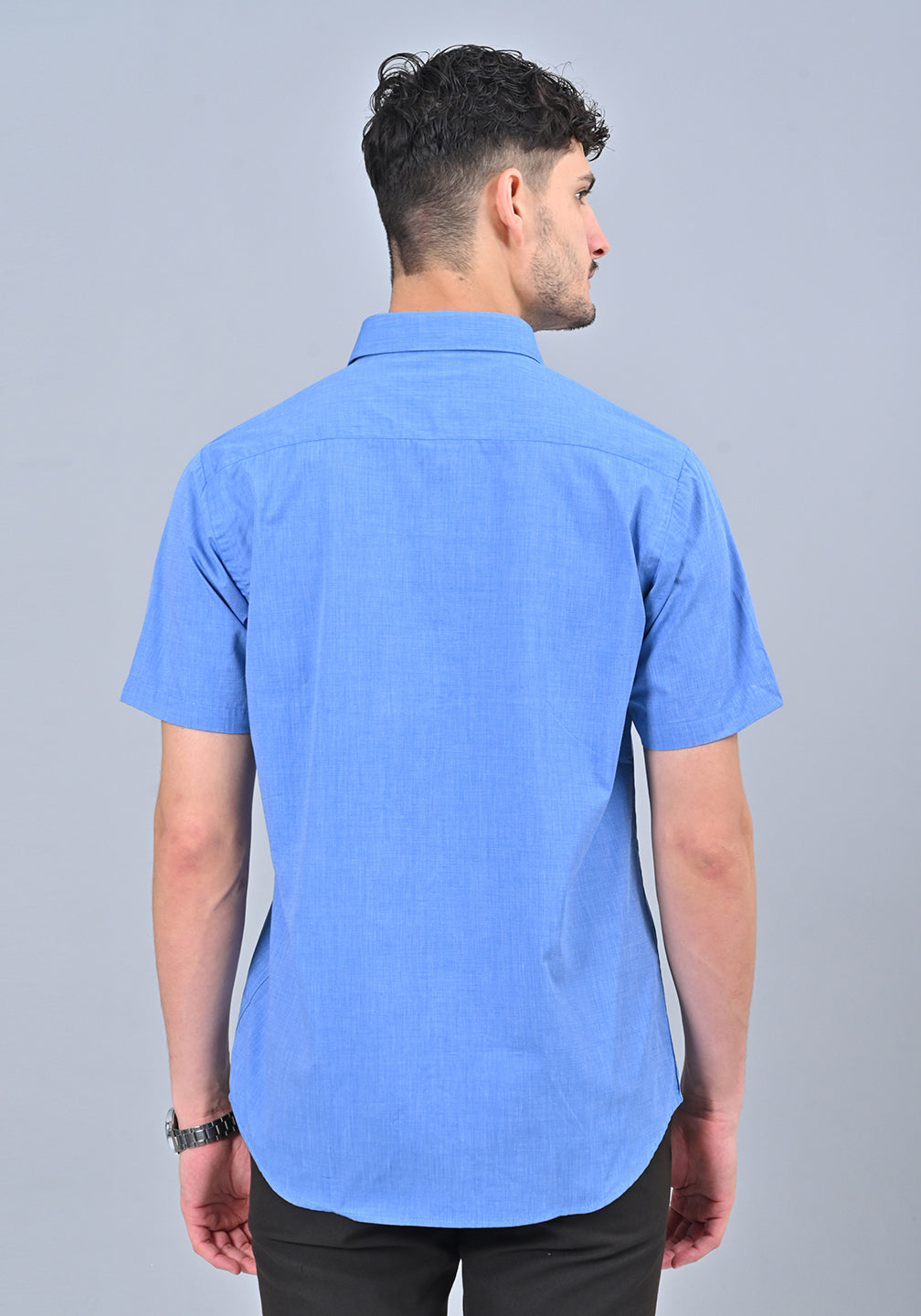 Blue Colour Solid Formal shirt