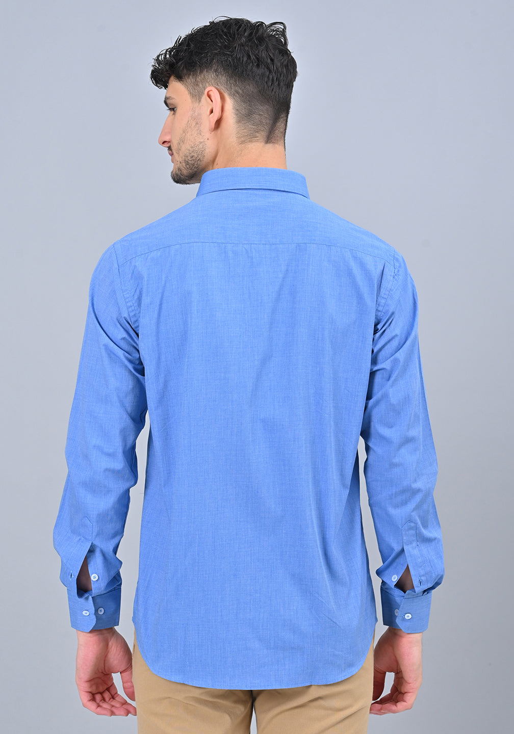 Blue Colour Solid Formal Full Sleeve Shirt