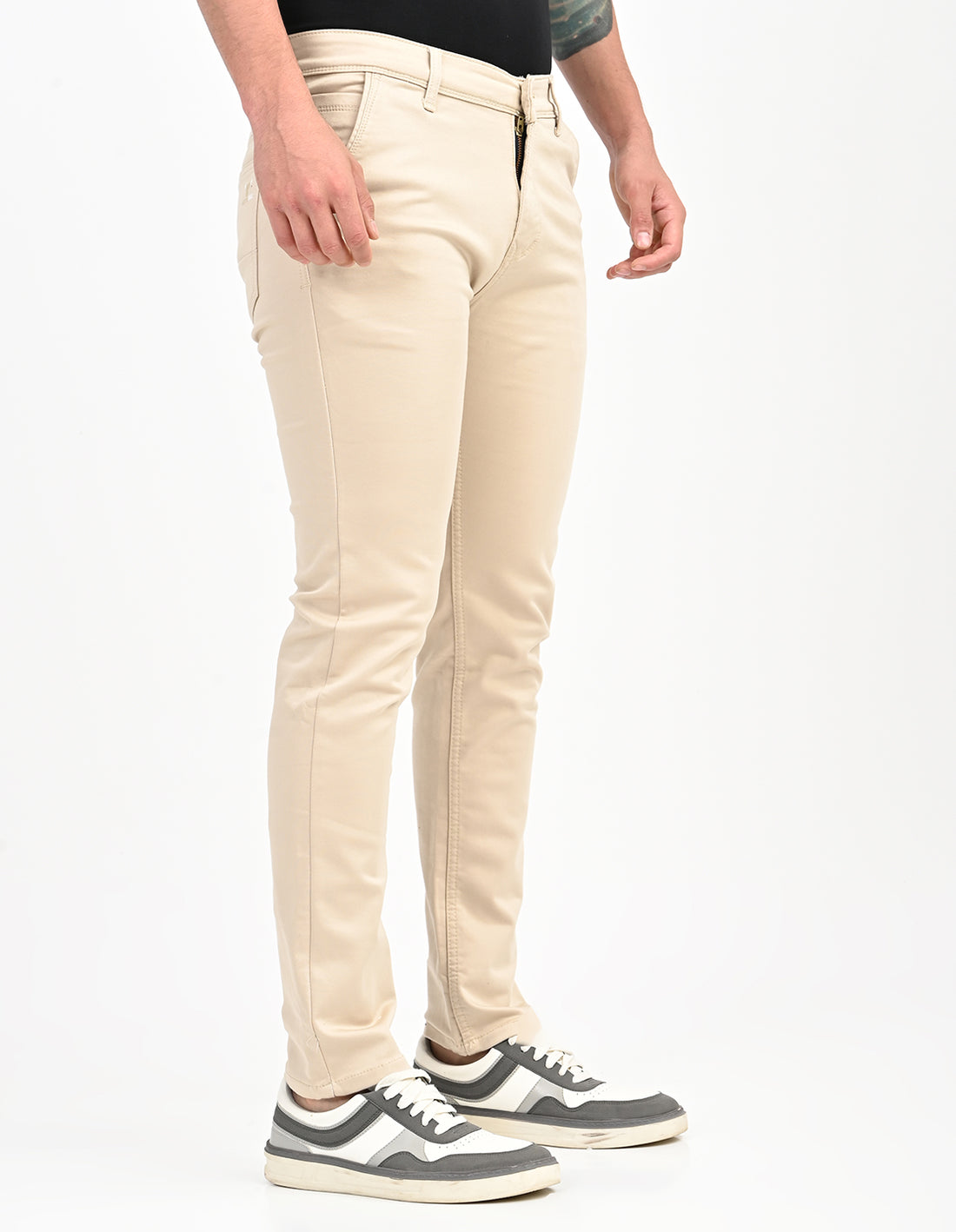 Men Mid Rise Slim Fit Clean Look Stretchable Jeans - Sandal