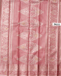 Designer Kanchipuram Tissue Silk Saree with Intricate Floral Zari Weaving and Stone Embellished Motifs - Pink-Pallu
