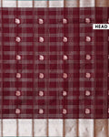 Elampillai Silk Cotton Saree with Checked Weave Paisley Motif Buttas and Intricate Zari Woven Border - Dark Maroon