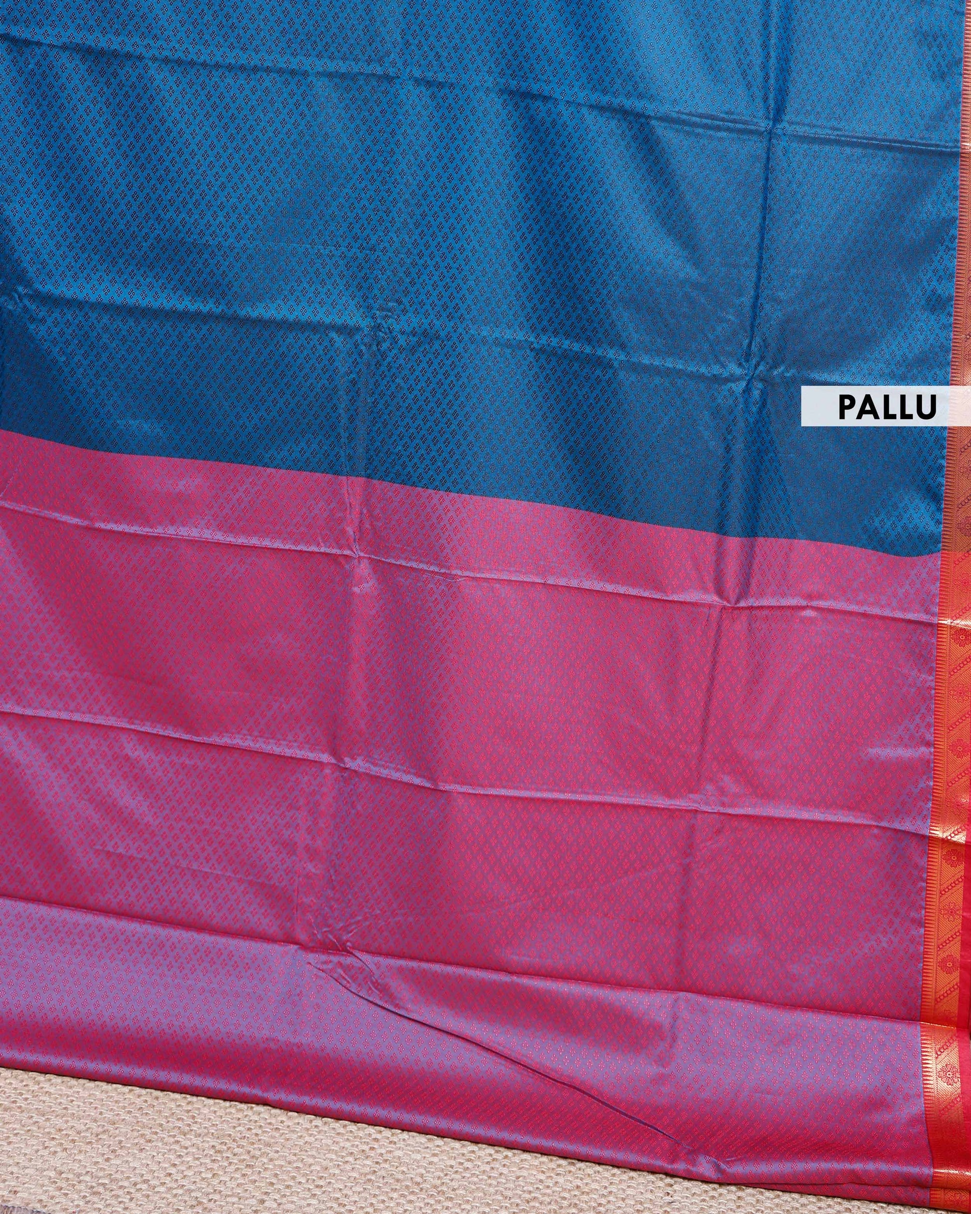 Elampillai Silk Cotton Saree with Intricate Woven Motifs and Rich Contrast Border - Teal-PALLU
