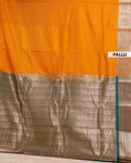 Elampillai Silk Cotton Saree with Intricate Zari Border & Weave Pattern - Mustard-pallu