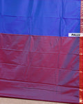 Elampillai Silk Cotton Saree with Intricate Zari Border and Butta Work - Blue-pallu