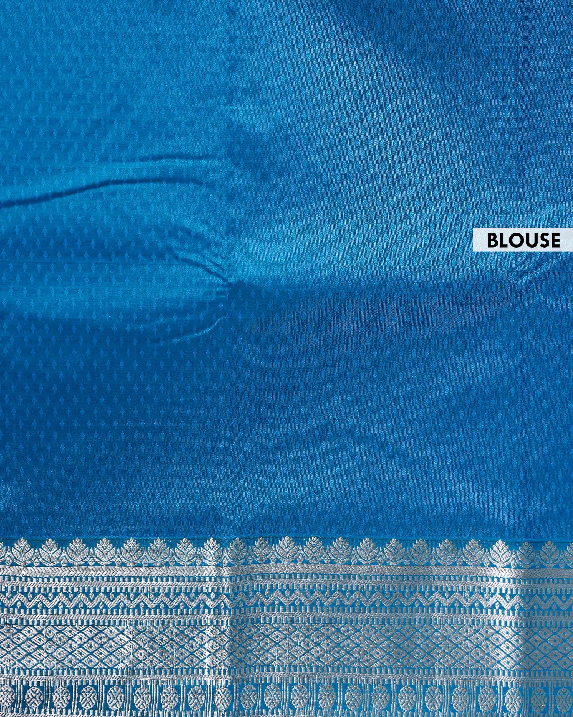  Elampillai Silk Cotton Saree with Intricate Zari Border and Pallu Design - Teal-BLOUSE