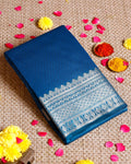 
Elampillai Silk Cotton Saree with Intricate Zari Border and Pallu Design - Teal-MAIN
