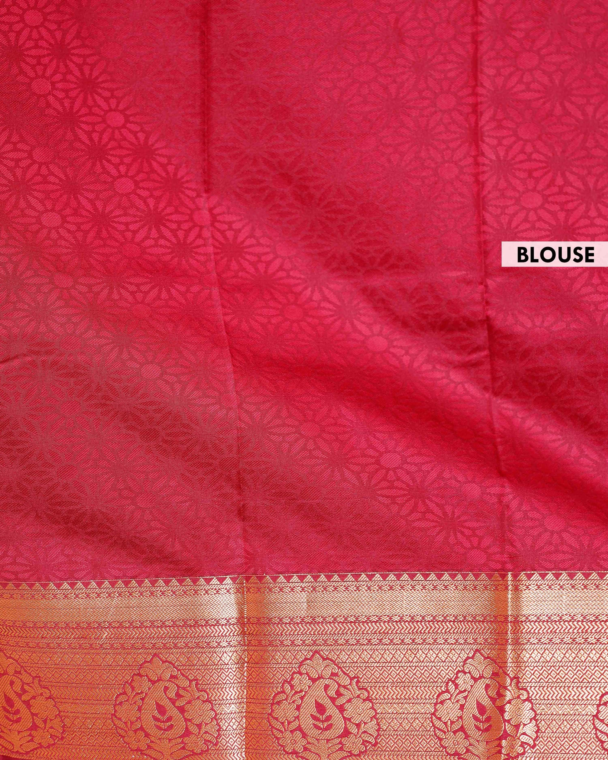 Elampillai Silk Cotton Saree with Intricate Zari Border and Traditional Motifs - Purple-Blouse