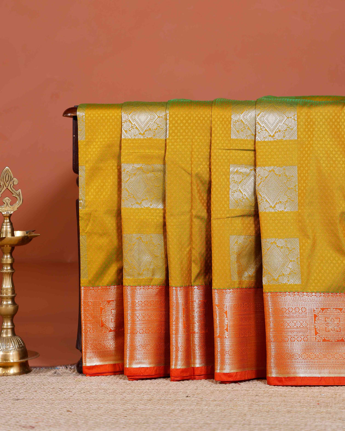 Elampillai Silk Cotton Saree with Intricate Zari Weave & Traditional Motifs - Green