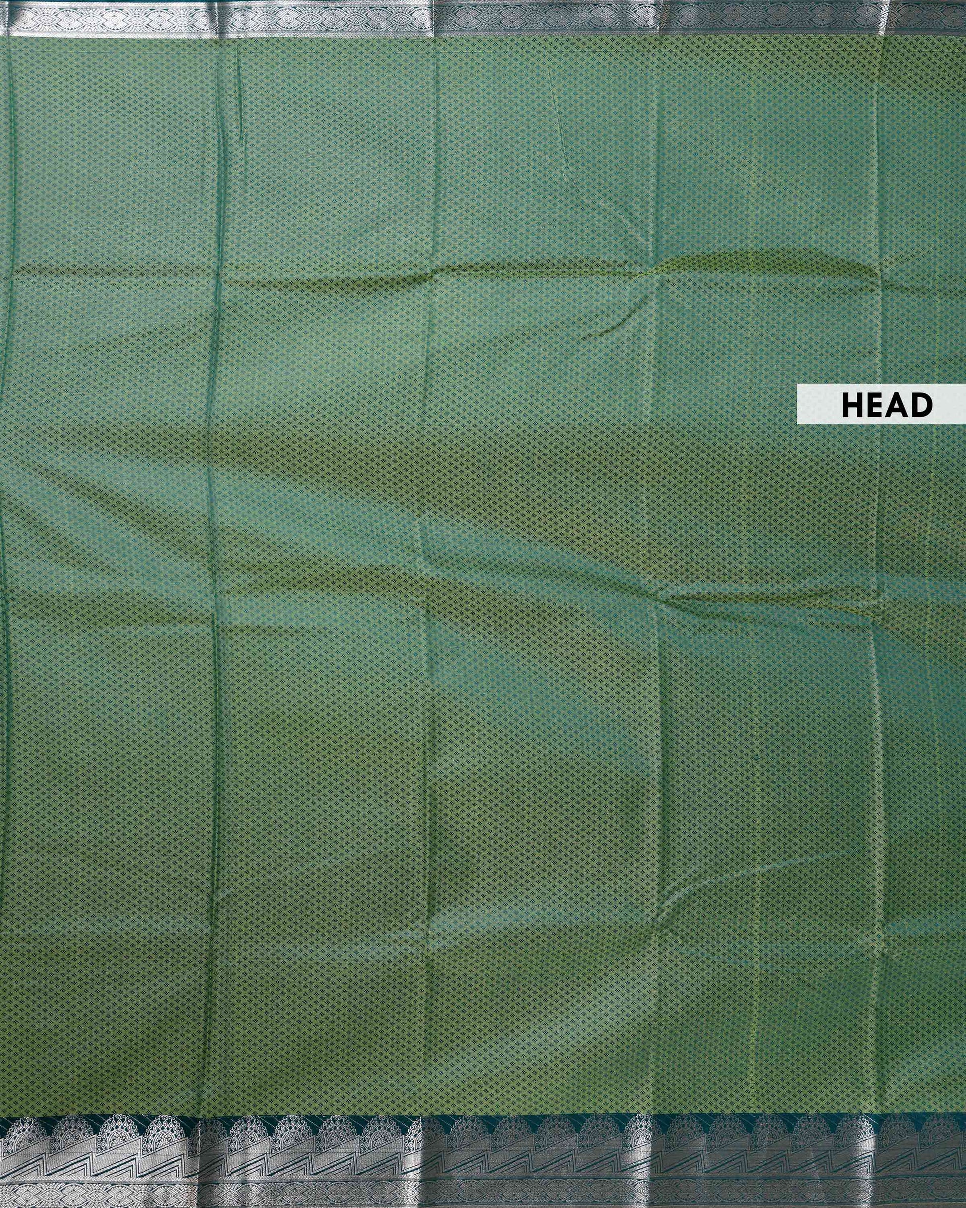 Elampillai Silk Cotton Saree with Intricate Zari Weave and Traditional Border - Green-HEAD