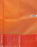 Elampillai Silk Cotton Saree with Intricate Zari Weave and Traditional Border Design- Orange-blouse