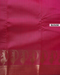 Elampillai Silk Cotton Saree with Traditional Dancing Figure Motifs and Zari Border - Maroon-BLOUSE