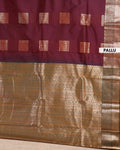 Elampillai Silk Cotton Saree with Traditional Zari Border and Motif Work - Dark Purple-pallu