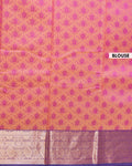 Elampillai Silk Cotton Saree with Traditional Zari Motifs and Rich Border - Coral Pink-BLOUSE