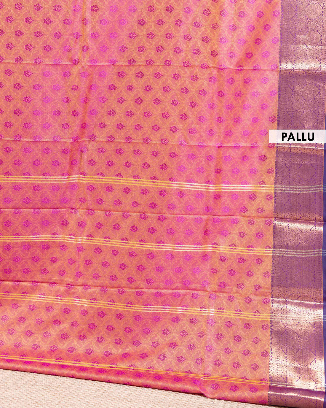 Elampillai Silk Cotton Saree with Traditional Zari Motifs and Rich Border - Coral Pink