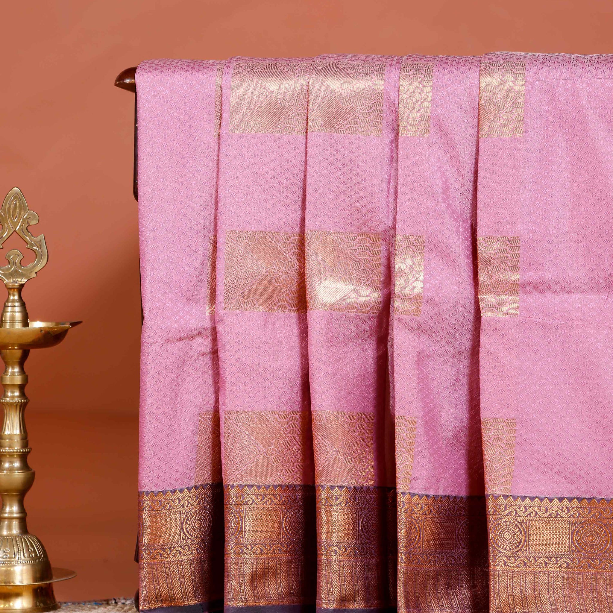 Elampillai Silk Cotton Saree with Traditional Zari Weave and Intricate Motifs - Pink