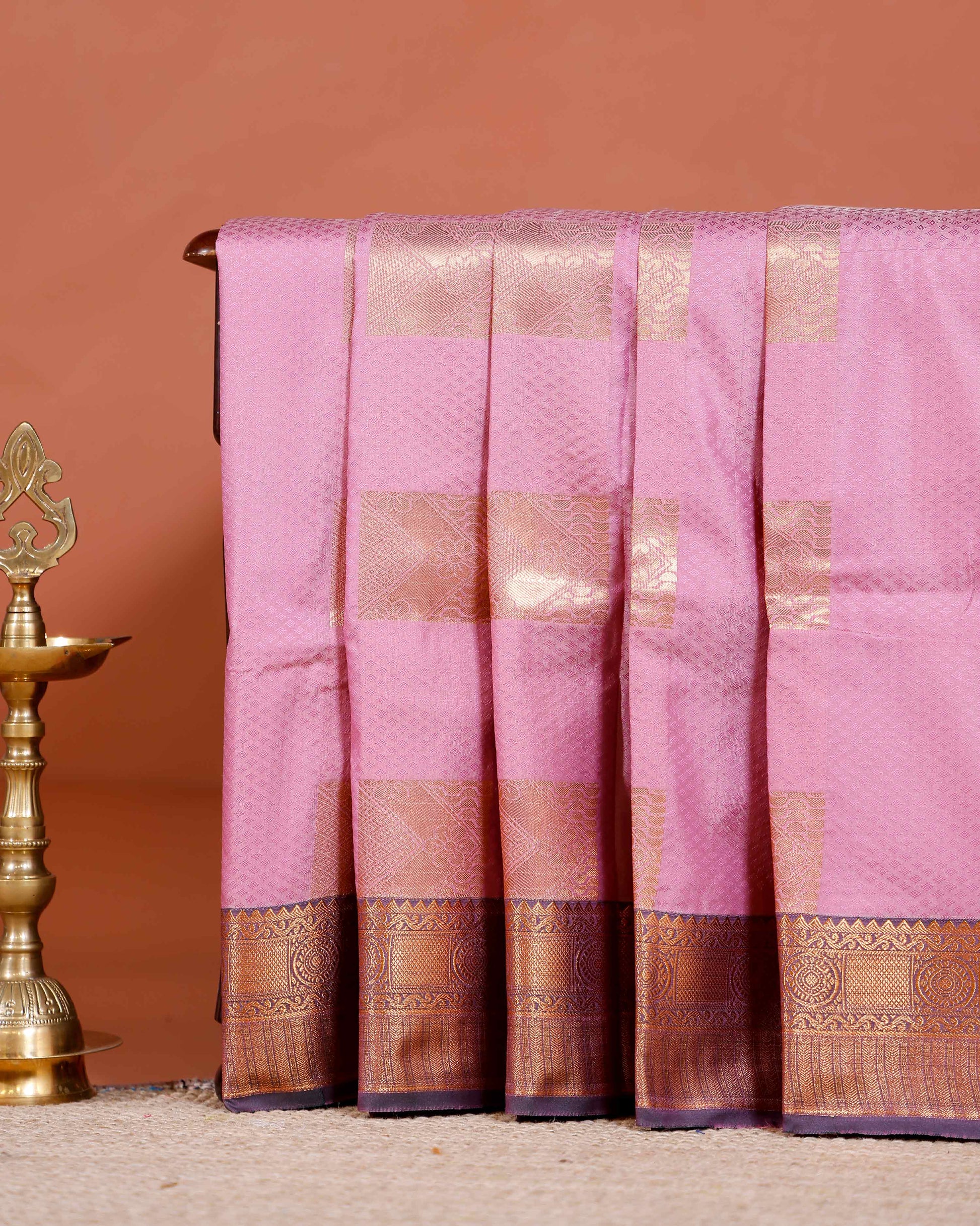 Elampillai Silk Cotton Saree with Traditional Zari Weave and Intricate Motifs - Pink