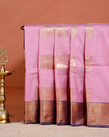 Elampillai Silk Cotton Saree with Traditional Zari Weave and Intricate Motifs - Pink