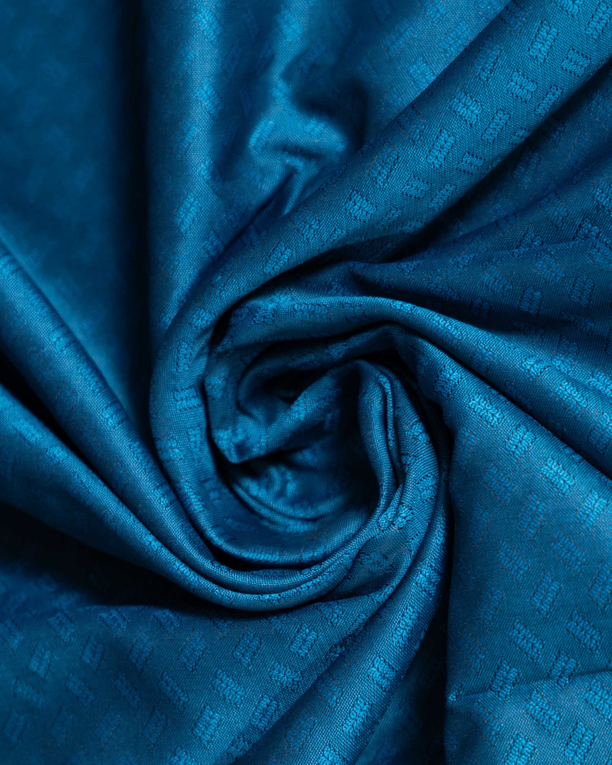 Elampillai Silk Cotton Saree with Zari Woven Border and All-Over Butta Design - Teal-CLOSEUP
