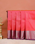 Elampillai Silk Cotton Saree with Zari Woven Border and Traditional Motifs - Dark Orange