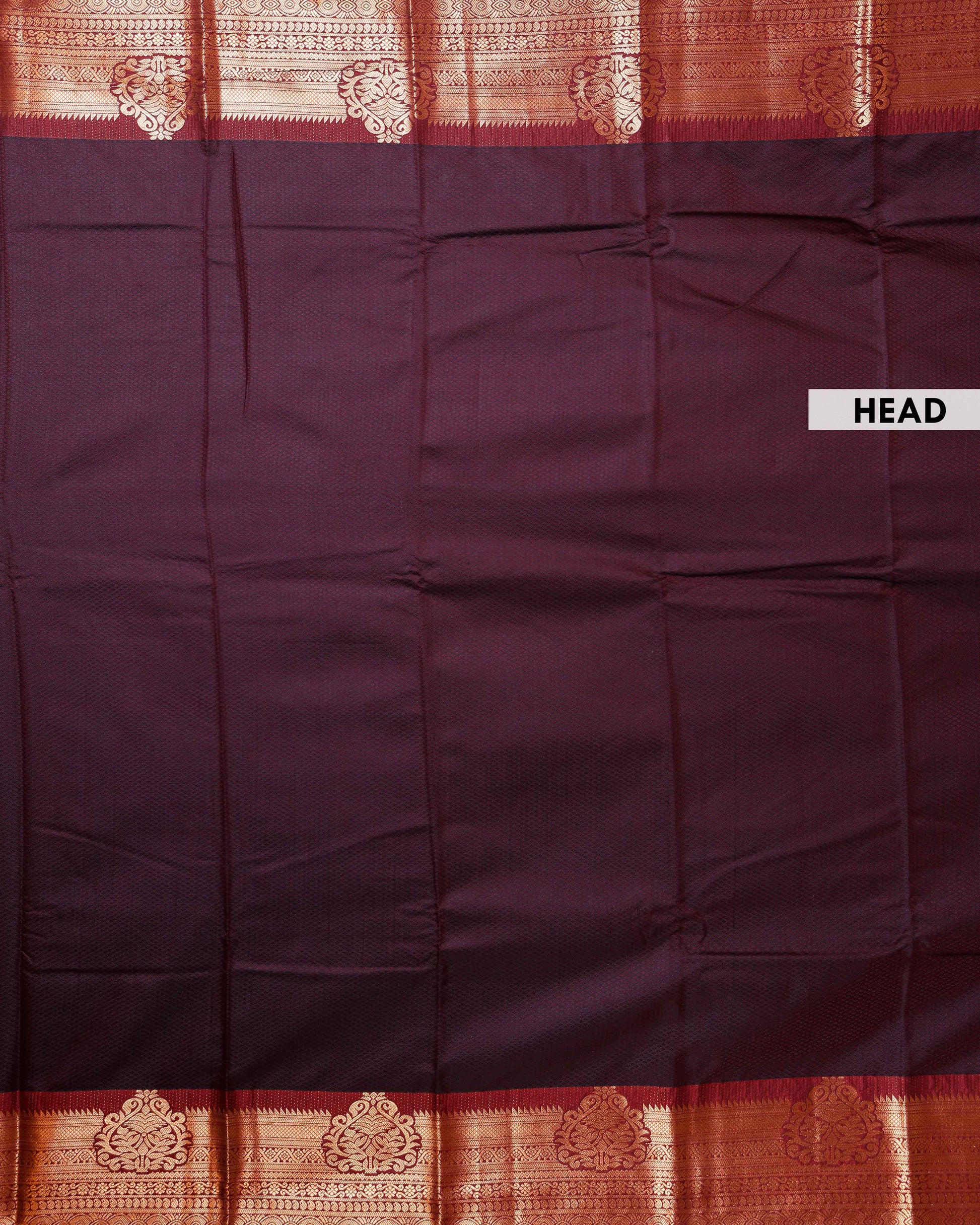 Elampillai Silk Cotton Saree with Zari Woven Border and Traditional Motifs - Dark Purple-head