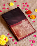 Elampillai Silk Cotton Saree with Zari Woven Border and Traditional Motifs - Dark Purple-main