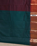 Elampillai Silk Cotton Saree with Zari Woven Border and Traditional Motifs - Dark Purple-pallu