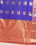 Elampillai Silk Cotton Saree with Zari Woven Motifs and Traditional Border - Blue-PALLU
