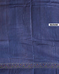 Eleagnt Kantha Work Saree with Floral and Geometric Motifs - Blue