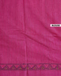Eleagnt Kantha Work Saree with Floral and Geometric Motifs - Dark Pink