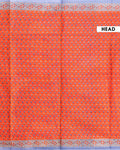 Elegant All-Over Floral Printed Voile Saree with Intricate Contrast Border - Orange