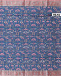 Elegant Art Silk Saree with Intricate Folk Motifs and Traditional Woven Border - Blue-Head