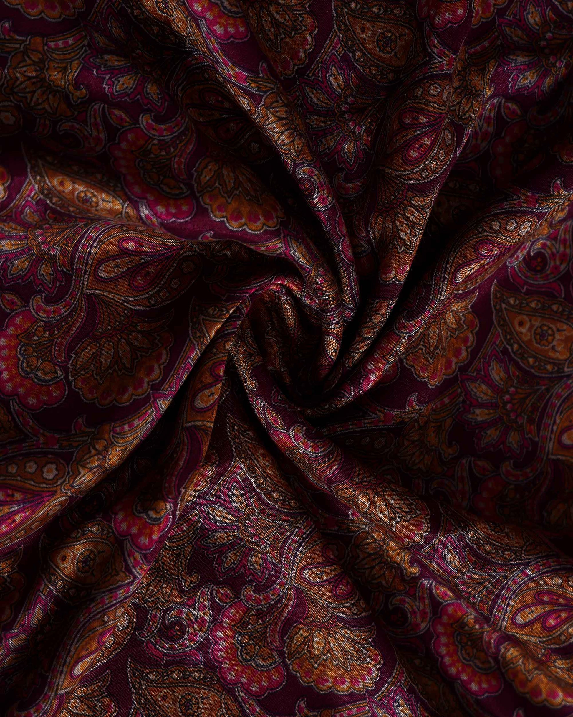 Elegant Art Silk Saree with Intricate Paisley and Floral Motifs and Traditional Woven Border - Close Up