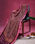 Elegant Art Silk Saree with Intricate Paisley and Floral Motifs and Traditional Woven Border - Dark Maroon