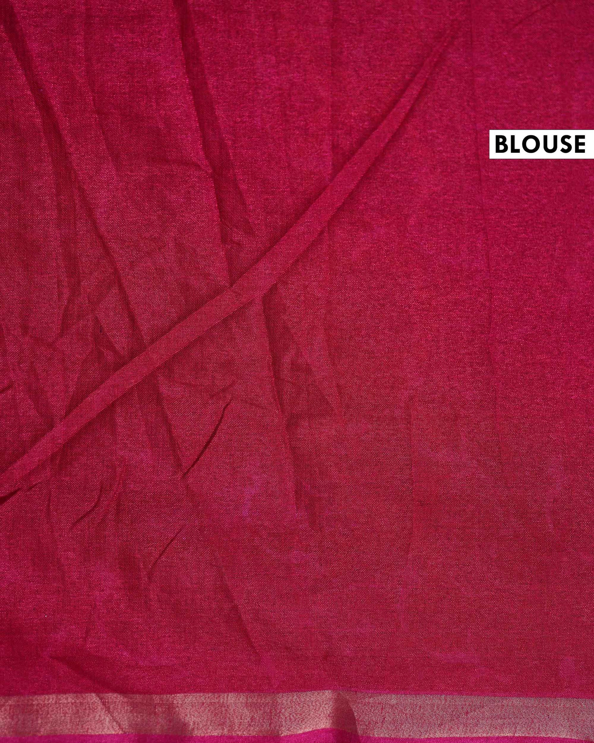 Elegant Art Silk Saree with Intricate Paisley and Floral Motifs and Traditional Woven Border - Red-Blouse