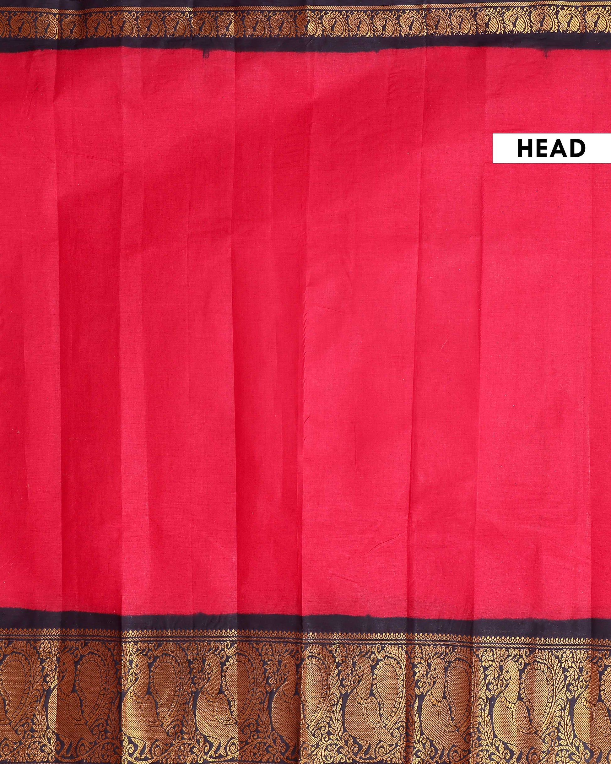 Elegant Authentic Madurai Sungudi Cotton Saree with Zari Peacock Border - Red