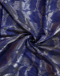 Elegant Banarasi Tissue Saree with Intricate Silver Zari Floral Jaal Weaving and Traditional Brocade Border - Blouse-Close Up