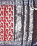 Elegant Banarasi Tissue Saree with Intricate Silver Zari Floral Jaal Weaving and Traditional Brocade Border - Pallu