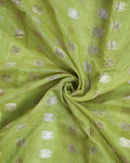 Elegant Banarasi Tissue Saree with Traditional Zari Motifs and Ornate Woven Border - Green-Close Up