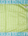 Elegant Banarasi Tissue Saree with Traditional Zari Motifs and Ornate Woven Border - Green-Head