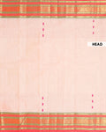 Elegant Chettinad Cotton Saree with Contrast Border and Grid Pattern - Sandal
