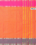 Elegant_Chettinad_Cotton_Saree_with_Grid_Pattern_and_Contrast_Border_-_Orange-Pallu