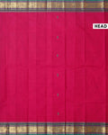 Elegant Chettinad Cotton Saree with Traditional Zari Border and Peacock Motifs - Maroon