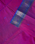 Elegant Chettinad Cotton Saree with Traditional Zari Border and Peacock Motifs - Purple