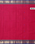Elegant Chettinad Cotton Saree with Traditional Zari Border and Peacock Motifs - Red