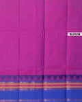 Elegant Chettinad Handloom Cotton Saree with Striped Body and Temple Border - Purple