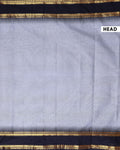 Elegant Classic Kanchi Cotton Saree with Traditional Temple Border - Grey-Head