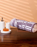 Elegant Classic Soft and Absorbent Striped Cotton Bath Towel - Purple
