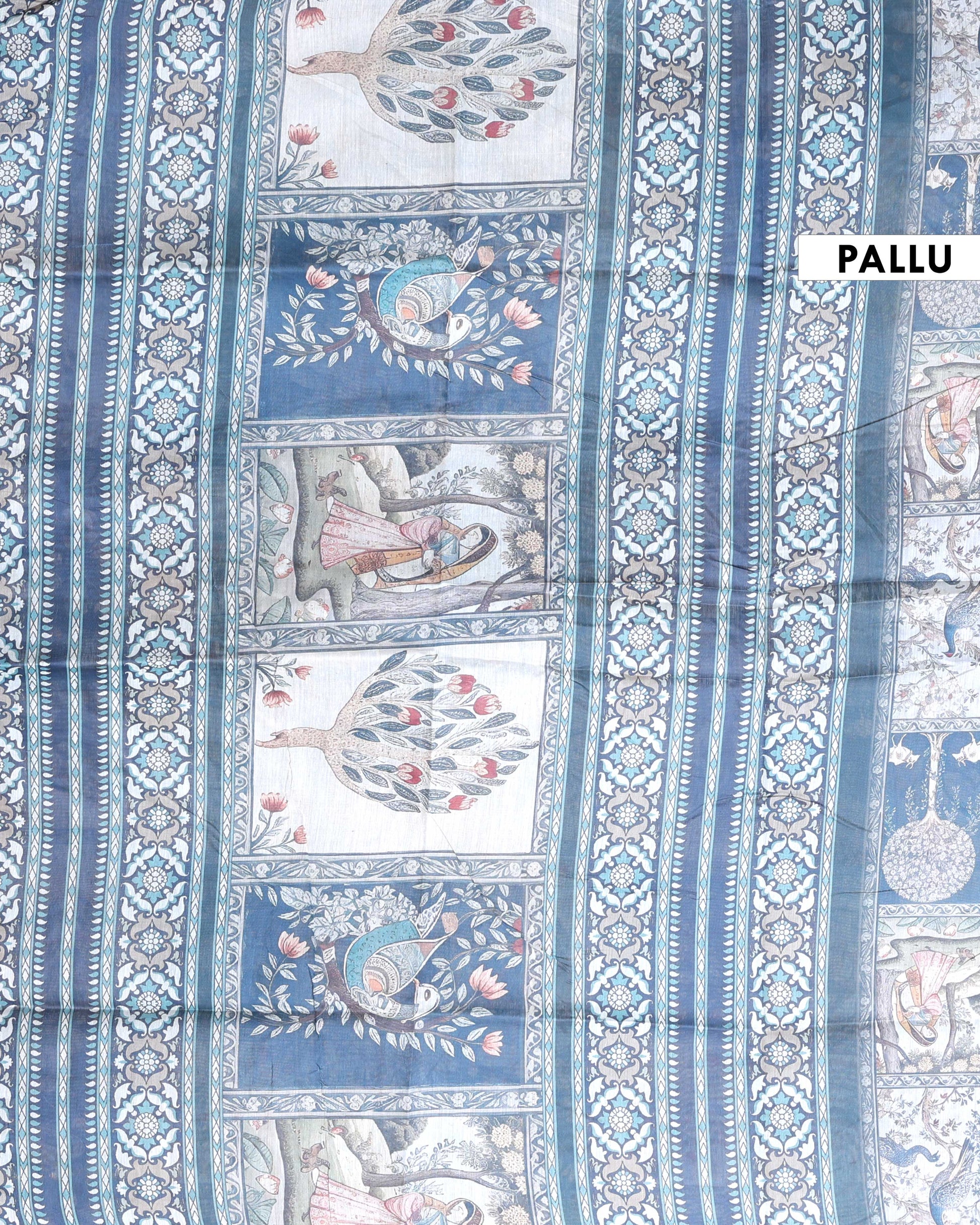 Elegant Digital Print Semi-Silk Saree with Traditional Motifs - Multi-Pallu