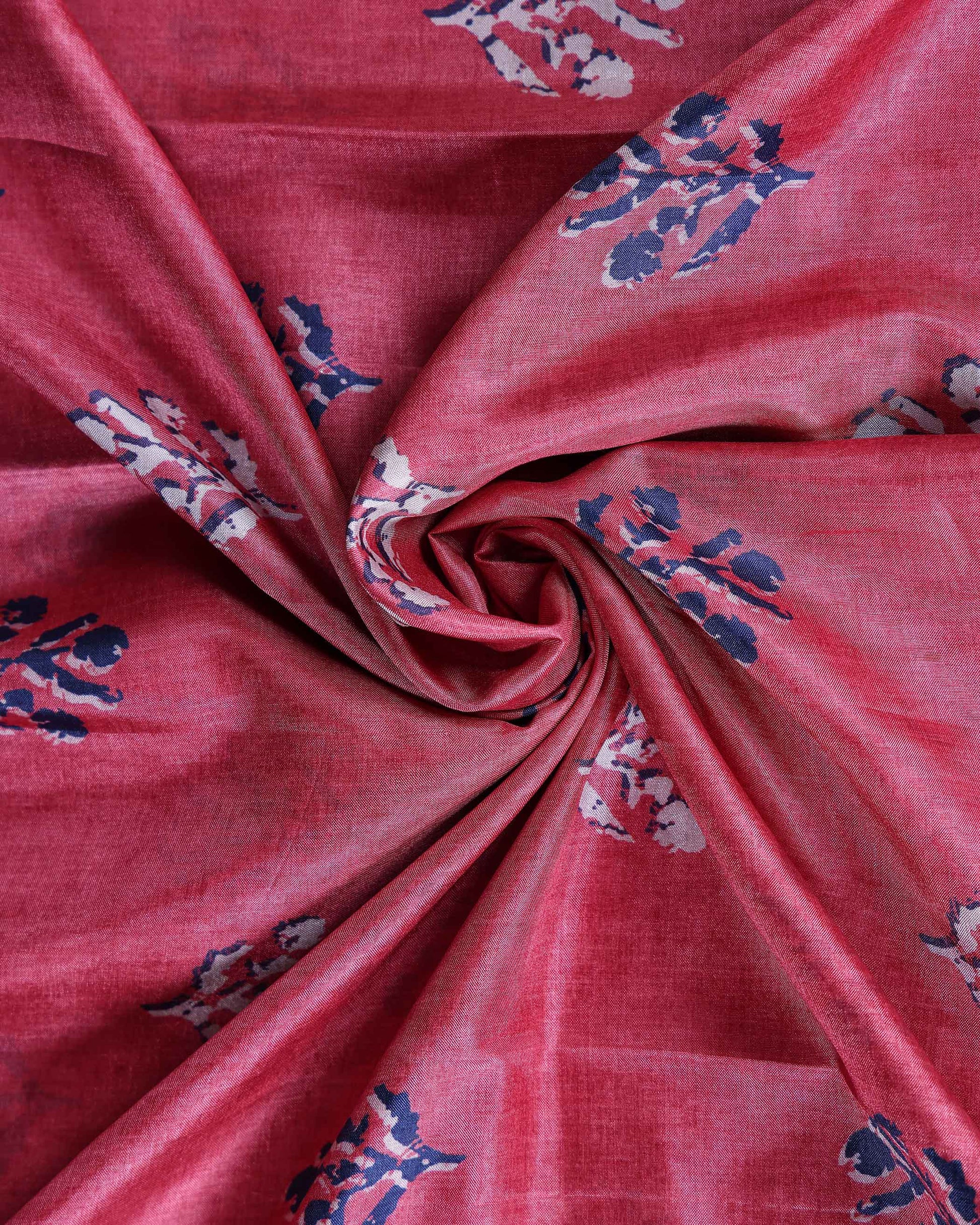 Elegant Dola Saree with Floral Motifs and Contrast Border -Pink-CLOSE