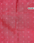 Elegant Dola Saree with Floral Motifs and Contrast Border - Green-Blouse